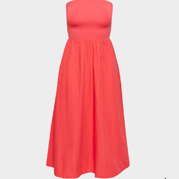 Aritzia Baboon Fluid Poplin Dress in Cherry Red - Picture 4 of 5